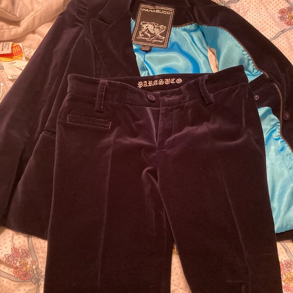Parasuco velvet suit, midnight blue XS/28” waiste